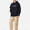 Li-Ning Sports Life Sudadera con Capucha Pulóver Estampado Color Sólido Manga Larga Tops Unisex Negro AWDSB43-1