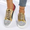 Plus Size Shoes for Women 2026 Spring Summer Women Lace Up Platform Wedges Sequin Non-slip Flats Sneakers Zapatos De Mujer