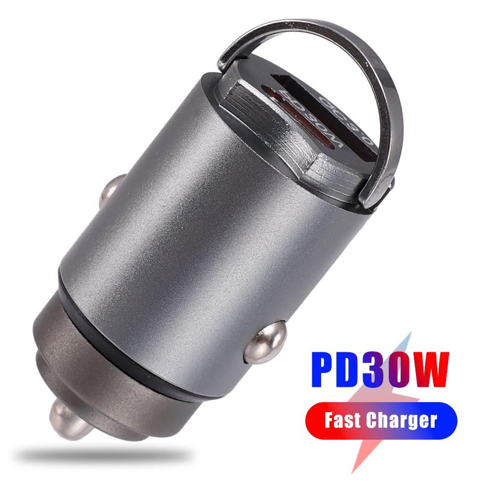 Mini 100W USB Car Charger Type C QC3.0 PD Car Chargers Fast Charging Auto Phone Charger Adapter for Iphone Samsung Huawei Xiaomi