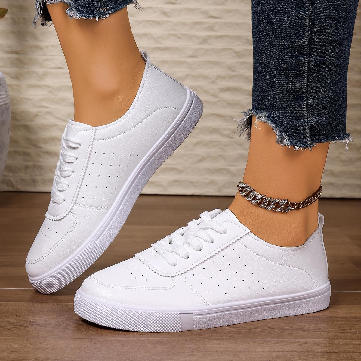 

Spring and Autumn Round Toe Elegant Lace Up Breathable Casual Sports Shoes Fashionable New Comfortable Non Slip Women s Shoes 35
