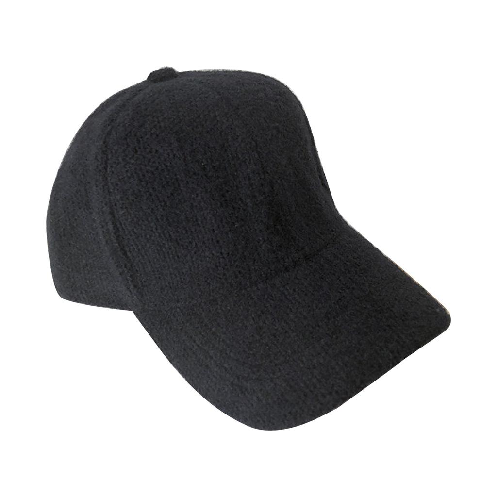 Plush Baseball Cap Winter Windproof Hat for Christmas Harajuku Adult Outdoor Adjustable Duckbill Cap Solid Color