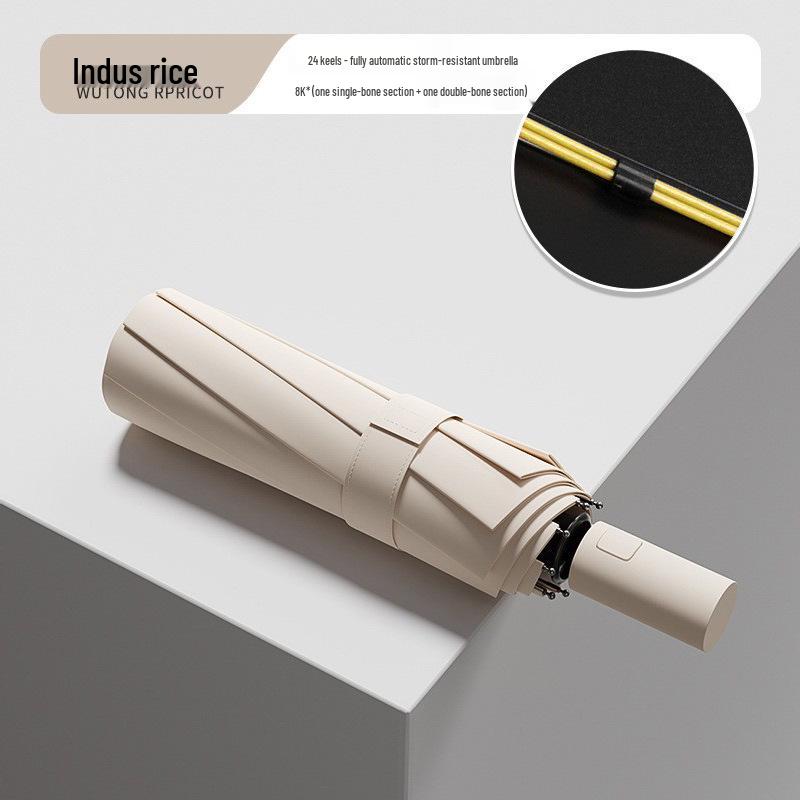 Extra Large Reinforced Automatic Sun & Rain Umbrella with Anti-UV Sunshade and Logo Print