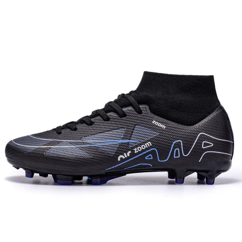 New seamless fly-woven high-top football shoes men's and women's long broken nails competition training shoes outdoor sports shoes