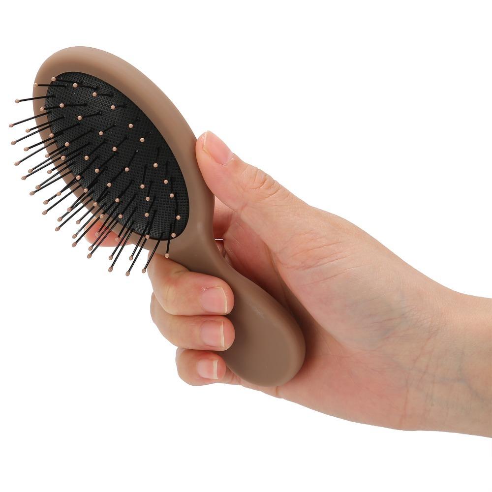 Soft Rounded Hair Straightening Brush Portable Hair Detangler Brush Mini Hair Brush  Hair Styling коричневый