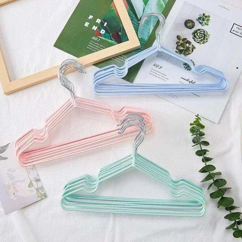 Children's style 30cm Non-slip Rubber Coated Hanger PVC Coated Metal Infant Hanger Dormitory Home Clothes Hanger Organization