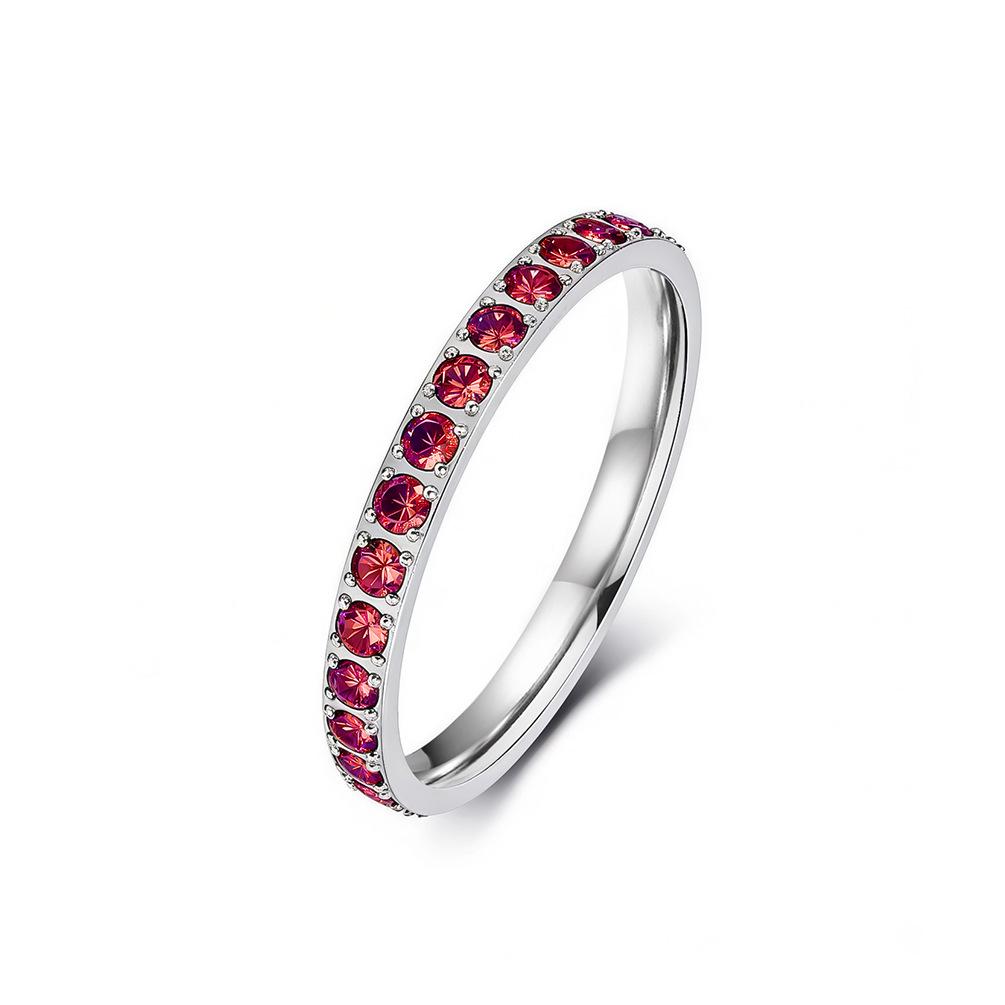 European Starry Sky Diamond Titanium Steel Women's Stackable Midi Ring - Fashionable, High-End Hand Jewelry