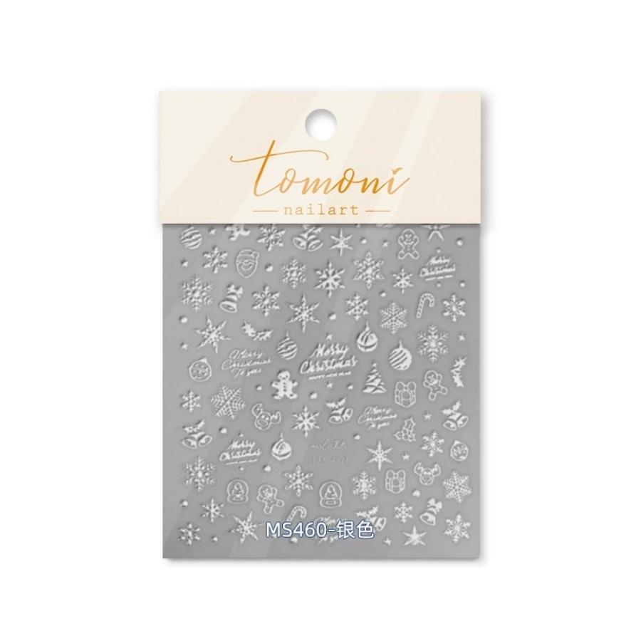 Cute Animals Bear Dog Cake Sweet Cherry Grid Bowknot Star Line Fruit Relief Self Adhesive Nail Art Stickers 5D Manicure Decals