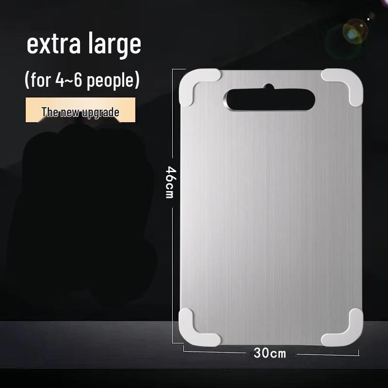 Abdo Double-Sided Stainless Steel & Silicone Cutting Board
