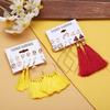 6Pcs/Set Bohemia Women Tassel Hook Earrings Ear Stud Set Jewelry Accessories