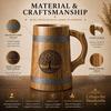 Handmade Wooden Beer Mug, Wood with Sheesham Finish, Barrel Style, Lightweight & Durable, for Craft Beer, Home Bar, Café, Party, Gift(350ml)