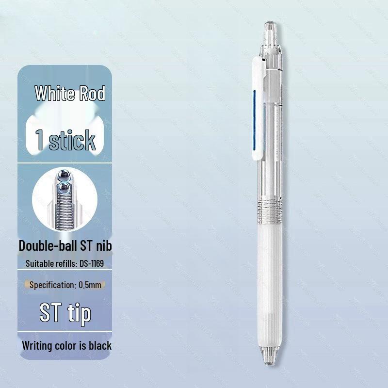 Гелевая ручка Zhibi DS-0179 нажимного действия, 0,5 мм, черная, быстросохнущая, бесшумная, с гладким стержнем для тренировок. 0.5mm - Other/Other