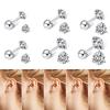 Silver Needle Shiny Zircon Stud Earrings Women Style Cute Sweet Jewelry Accessories Simple  Jewelry Accessories