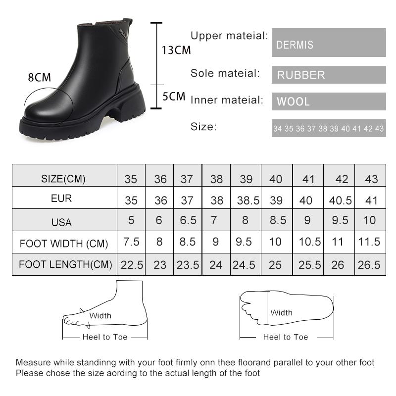 Fashion AIYUQI Women's Snow Boots Genuine Leather 2025 New Fashion Platform Women's Ankle Boots Wool Warm Women's Booties