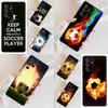 Fire Football Soccer Ball Cell Phone Case for Samsung Galaxy S26 Ultra S25 S24 S23 S22 S21 S20 Note10 Cover