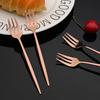 20Pcs Rose Gold Stainless Steel Flatware Cutlery Set - Modern Mirror Finish Dinnerware Set Perfect for Home Restaurant & Wedding