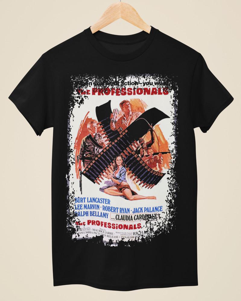 The Professionals - Western Movie Poster inspired Unisex Black T-Shirt Unisex T-Shirt XXL