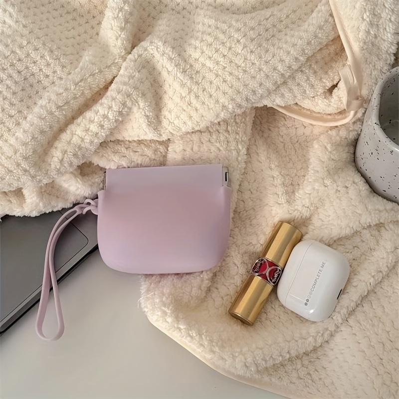 Shrapnel Automatic Closure Storage Bag with Bracelet Combination, Foldable/Traceless/High Quality Design, Suitable for Beauty Makeup/Lipstick/Lip Balm