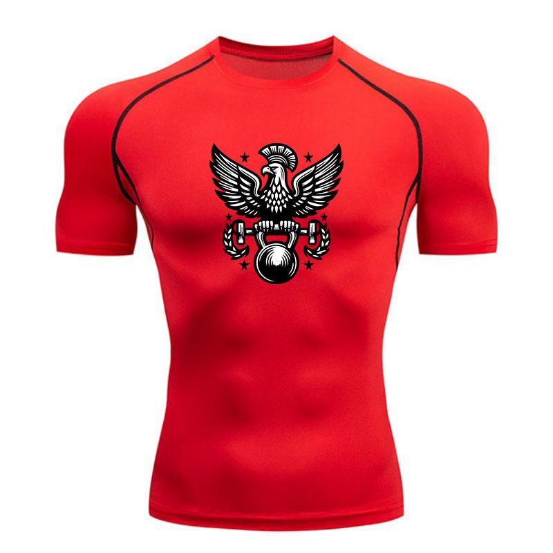 Men's Compression Athletic T-Shirt, Eagle Spartan Barbell Ke