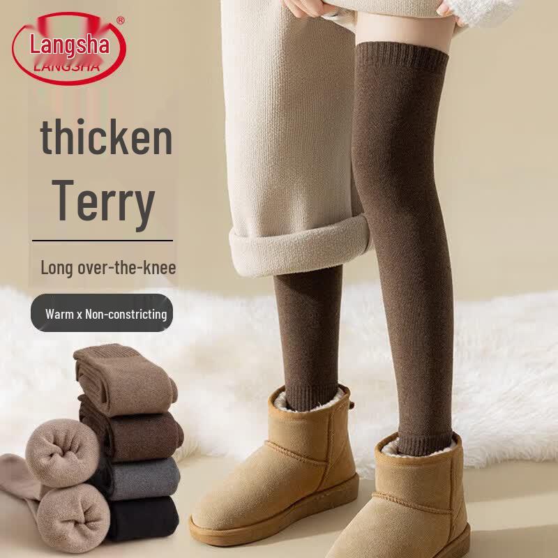 Langsha Women s Thermal Over-the-Knee Socks One Size