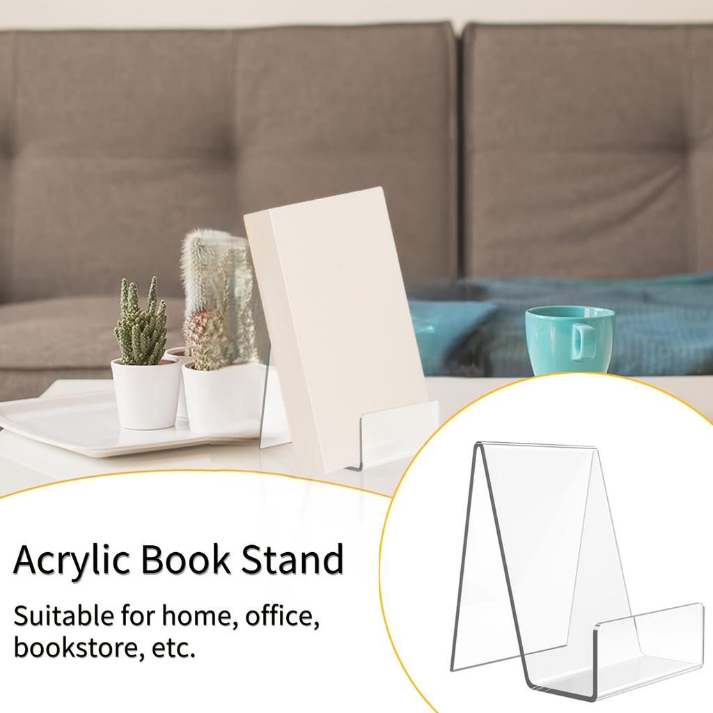 4/8pcs Transparent Acrylic Stand, Desktop Acrylic Book Photo Frame Art Display Stand, Greeting Card Holder, Party Holiday Seat