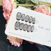 Handmade Rainbow Cat Eye Manicure - Removable High-End Nails for Autumn/Winter
