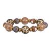 Hot Sale Amber Leopard Print Bead Stretch Bracelet Stainless Steel Waterproof Non-Fading Bracelet