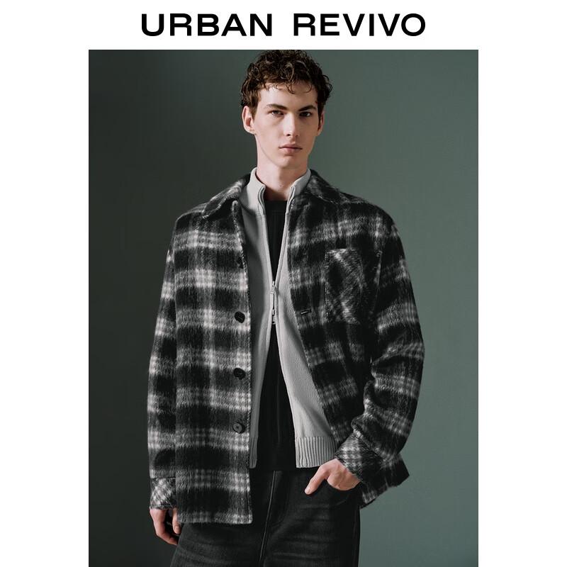 UR Herren 2025 Winter Freizeit karierte Fleecejacke