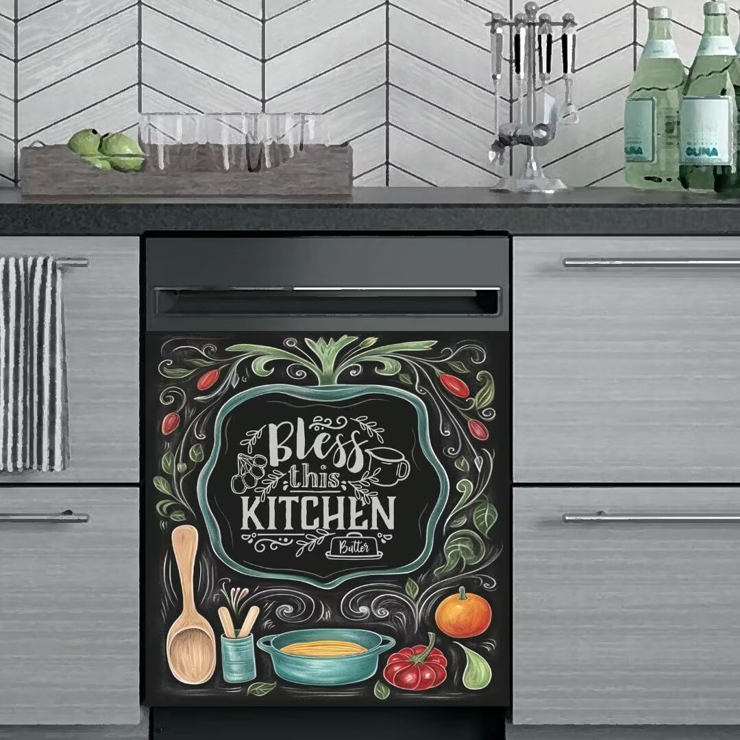 

Наклейка на крышку посудомоечной машины в деревенском стиле с цветами, декор для утреннего кофе, кухонный магнит на холодильник, домашний кофе, чай, посудомоечная машина, панель для стиральной машины 65x58.5CM