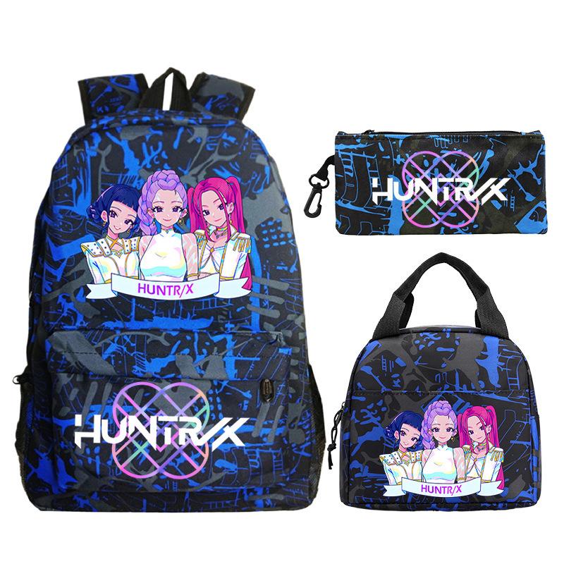 Kpop Peripheral Printing Student Schoolbag Fashionable Large Capacity Casual Backpack Three-Piece Set