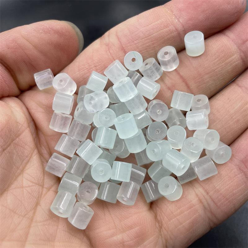 DIY Jewelry Accessories: Ice Seed Light Green Bashan Emerald Cylinder Beads 8x12mm Jade Stones