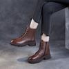 2025 autumn and winter women's shoes new casual Martin boots first layer cowhide British style boots women's short boots