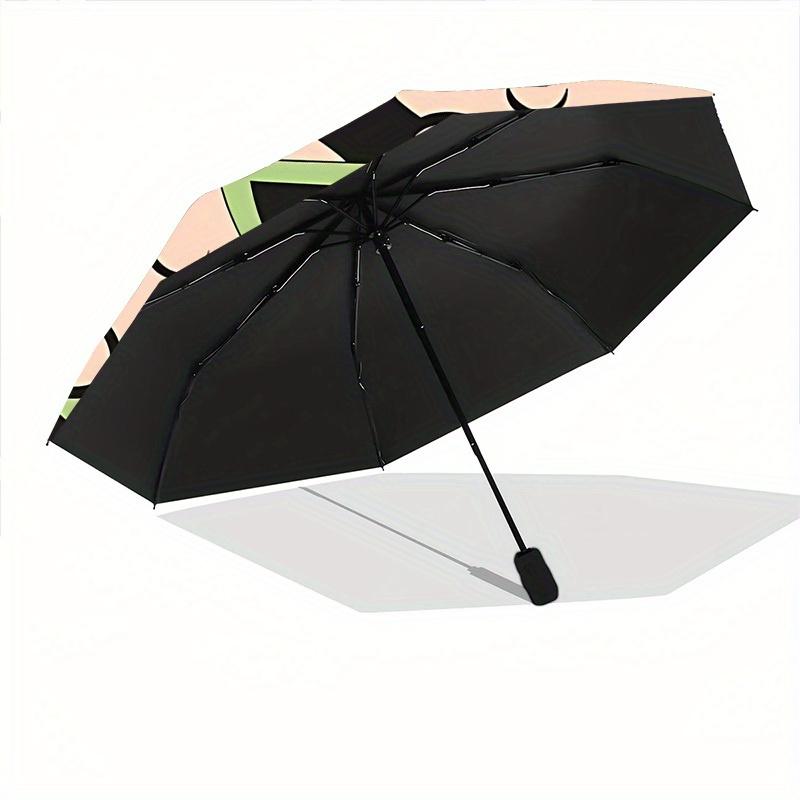 1pc Powerpuff Girls Automatic Open/close Folding Portable Umbrella with 8-Rib Structure for Women/Men, All-Season Use  A0901094