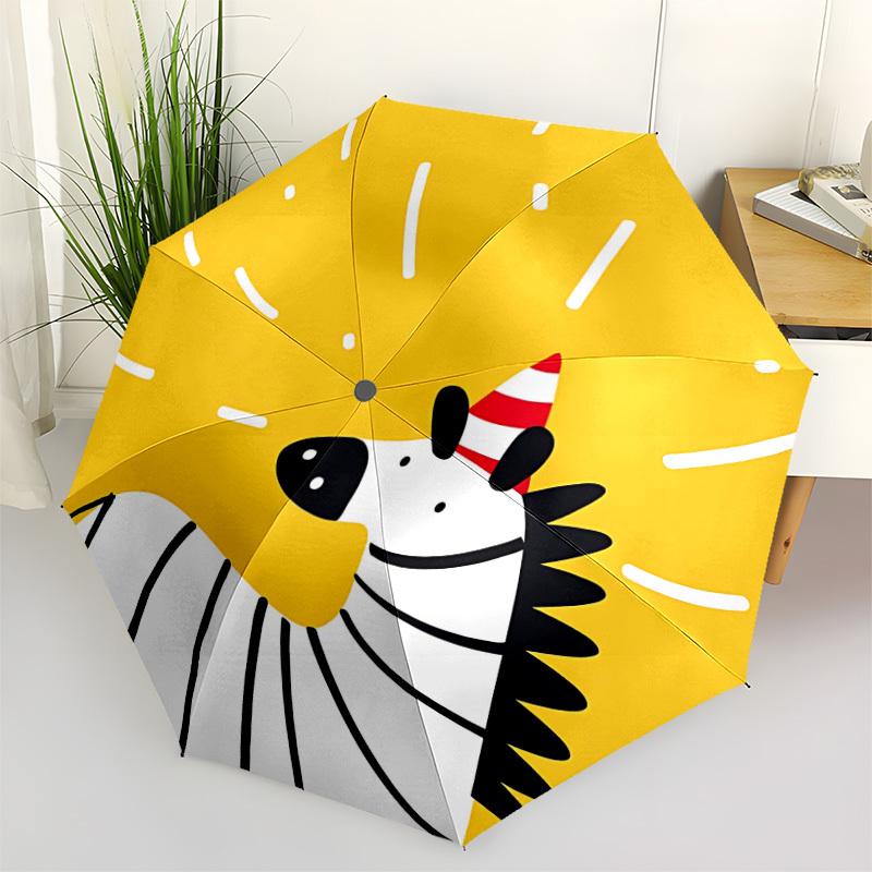 

1pc Zebra Automatic Open/Close Folding Umbrella - Compact 8-Rib Design, Daily Use, Perfect Gift for Friends & Family yy260327076