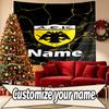 Benutzerdefinierter Name Personalisierte AEK Athen FC Druck Wandteppich, Wandkunst Dekor, Schlafzimmer, Studentenwohnheim, Wohnung, Wohnzimmer, Party-Hintergrund, Geschenk zum Geburtstag