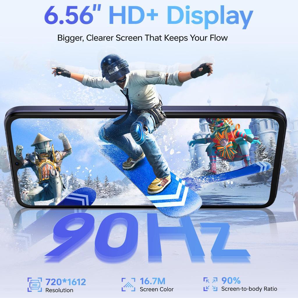 DOOGEE Note56Plus Andriod 16 Entsperrtes Telefon, 48GB+256GB/2TB Smartphone, Octa Core 6.56" HD+ 90Hz Mobil 6150mAh, 50MP+8MP, Handy 8.45mm Ultradünn