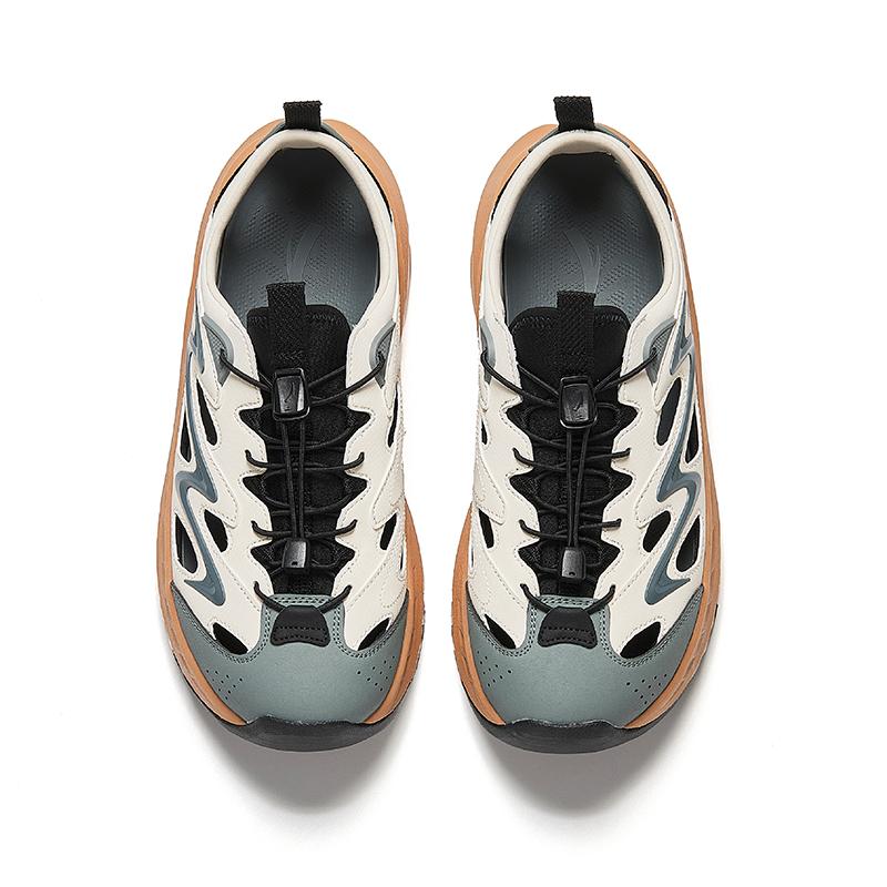 Anta Exploration Classic Versatile Sandals Durable Lightweight Breathable Non-Slip Water Shoes Men Sandals White Green Black 912528522-11