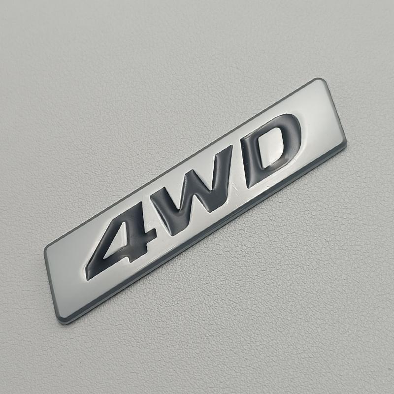 

3D Metal Logo 4WD Emblem Car Fender Size Badge Car Trunk Decals 4WD Sticker Accessories Silver Black