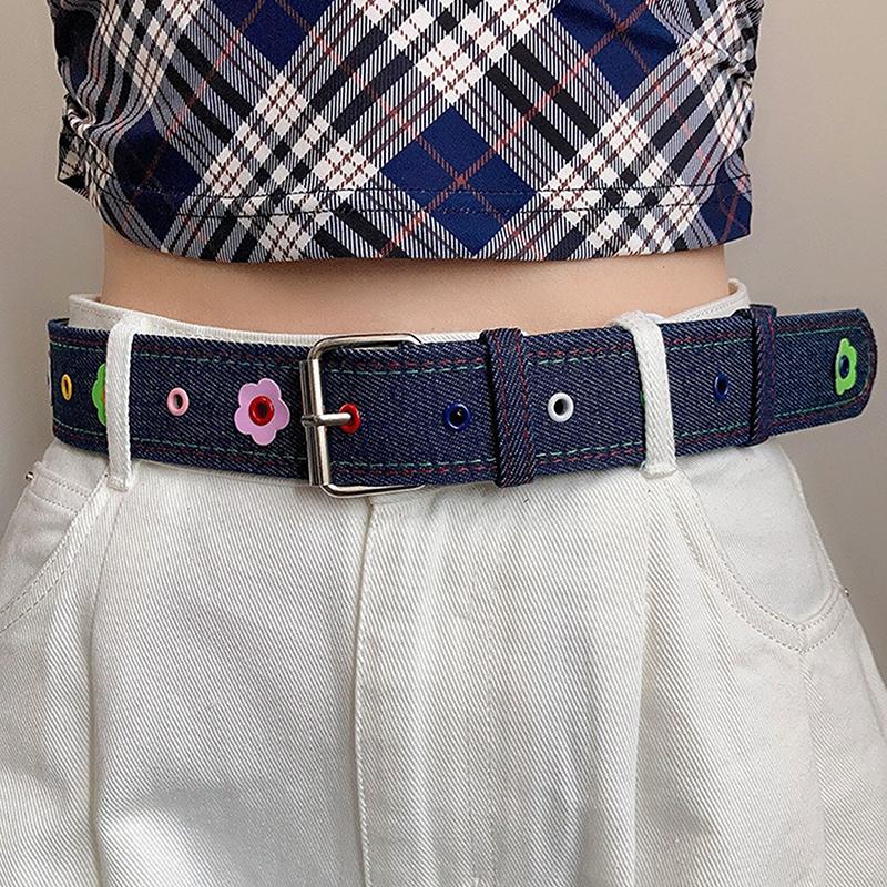 Women'S Y2K Belt With Plaid Denim Jeans Decoration Dopamine Belt Accessories For American Hot Girl