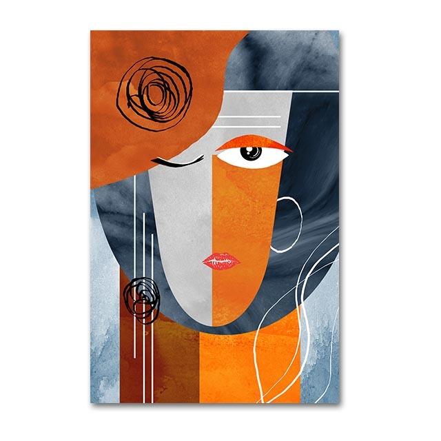 Impression de surface abstraite: Peinture à l'huile d'art mural moderne au milieu du siècle