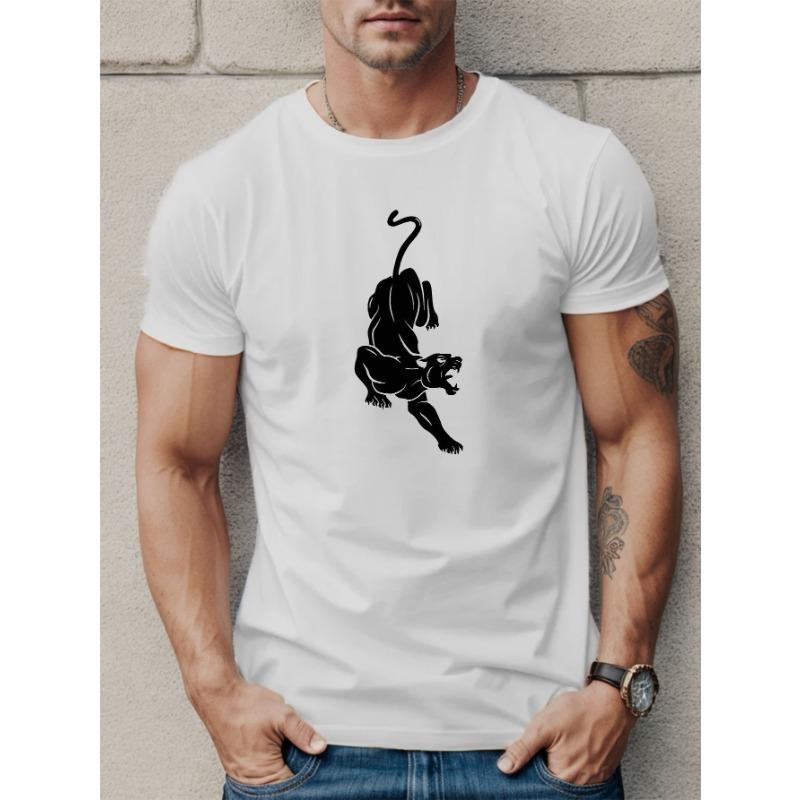 

European sizes Men S Summer Short Sleeve T-Shirt by Downhill Leopard 4XL білий