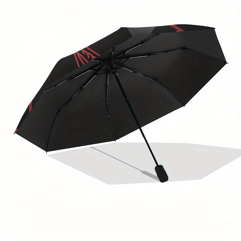 Devil's Triangle: Red Ink Symbol on Black BackgroundUmbrella, Portable 3-Fold Compact Umbrella,Christmas Gift ES489