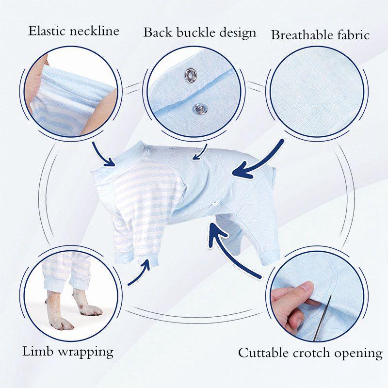Pet Home Clothes  Anti-hair Loss Pajamas Fashion Winter Dog Clothes Medium/Large Dogs Four-legged Cotton Clothing Surgical Gowns