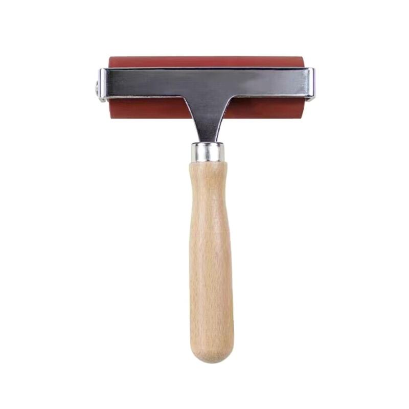 

1/3Pcs Rubber Brayer Rollers for Crafting, Wood Handle Rubber Rollers for Printmaking, Wallpaper Roller Painting Tool