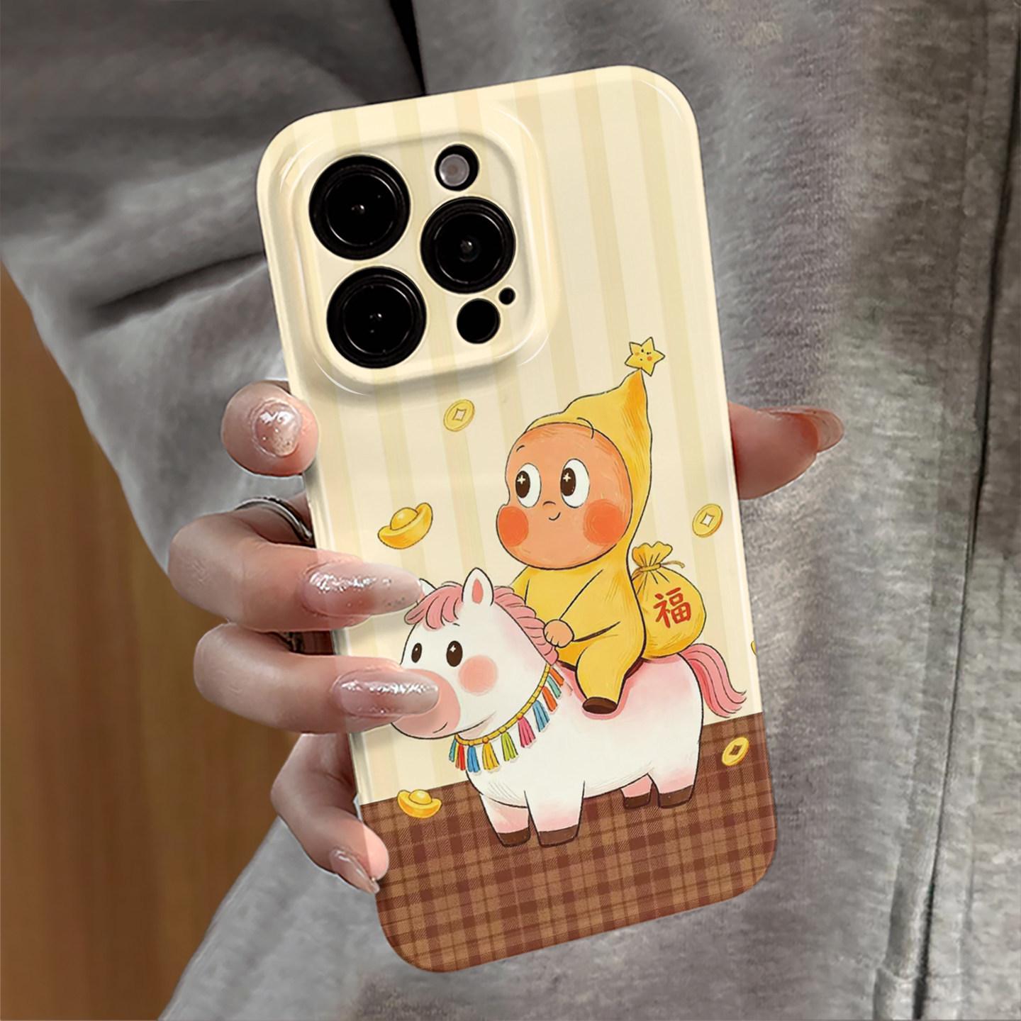 

Creative Cartoon Horse Phone Case for iPhone 14, 15, 16, 17 Pro Max Protective Cover iPhone 12 Pro Max