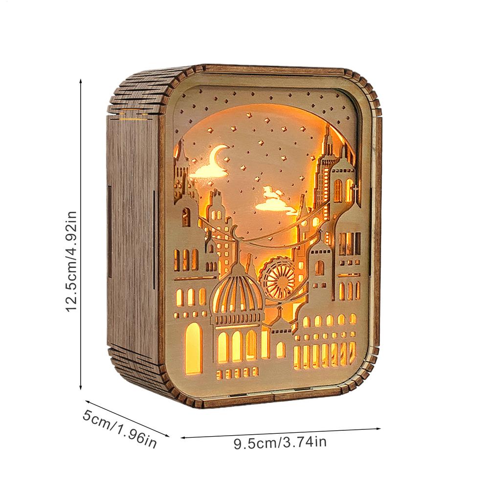 

Wooden Puzzles Bedside Lamp Wooden Puzzles LED Night Light Wood Carved Table Lamp With Fascinating Light And Shadow Effect For