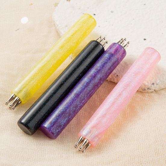 1/4Pcs Flower Nail Dotting Pen 5-Petal Flower Nail Design Ballpoint Pen with Stainless Steel Ball DIY Home Salon Manicure Art Tools