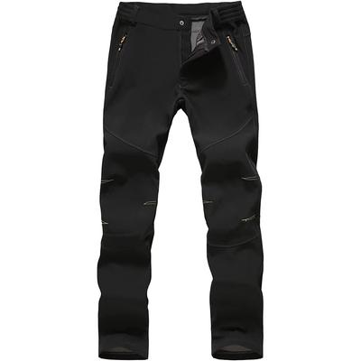 Cold Protection Soft Shell Climbing Fleece Lined Waterproof Climbing Outdoor Trekking Sweat Thick Brushed Heat For F1701 Black [FLYGAGA] Men's Pants,