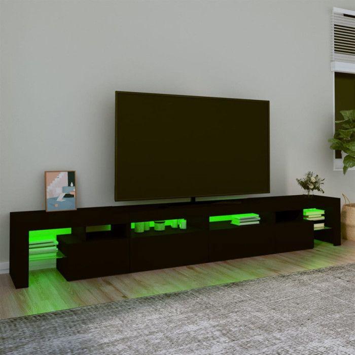 VidaXL Meuble TV avec Lumières LED Centre de Divertissement Rangement Meuble Média Meuble de Salon Salle de Séjour Maison 3152819