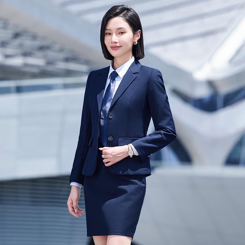 Troman Women's Long Sleeve Business Suit Set