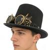 Trendiger Mechanisches Zahnrad Hoher Hut Cosplay Kostüm Kopfschmuck mit Nietenbesetzten Schutzbrillen für Cocktailparty Verkleidung